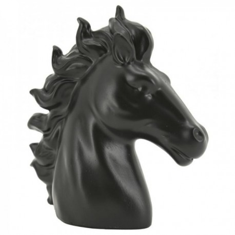 Cabeça de cavalo de resina preto
