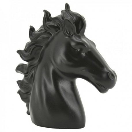 Horse head in black tinted resin