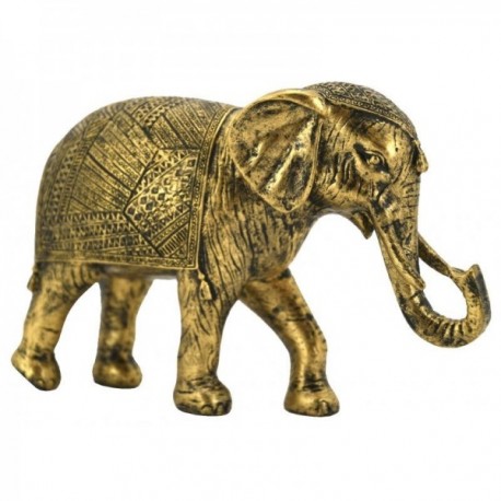 Deco elephant in antique gold resin