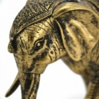 Deco elephant in antique gold resin