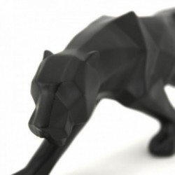 Dekorativer Panther aus schwarzem Harz