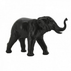 Éléphant déco en résine teintée noire
