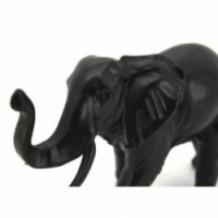 Decorative elephant in black tinted resin