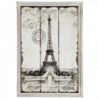 Wall Table Paris Tour Eiffel Frame Hout White Aged: Vintage Chic Wall Decor & White Wood Framework Parijs Parijs