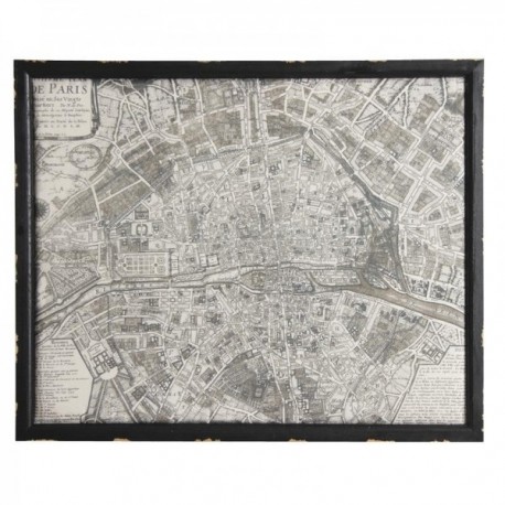 Wooden map of Paris wall chart