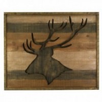 Walm wall frame pattern deer hanging: wall decoration Hunting & Chalet with hooks for living room & bedroom