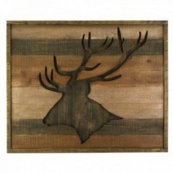 Deer head wooden wall frame