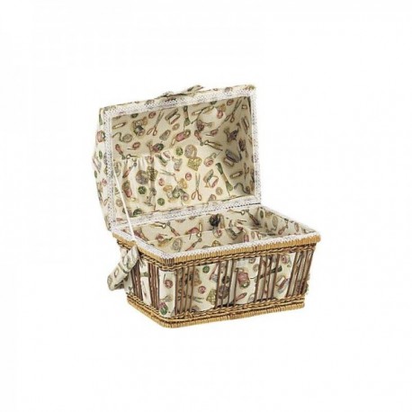 Boîte à couture en bois avec plateau et compartiments