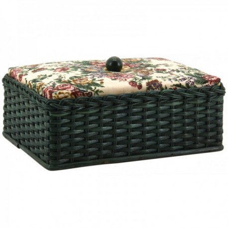 Rattan sewing box, couture box with compartment tray