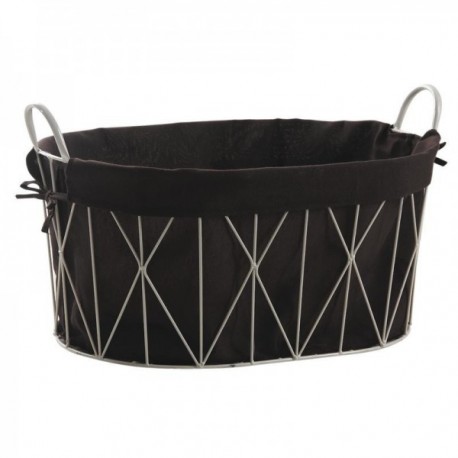 Metal and cotton laundry basket