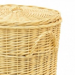 Round white wicker laundry boxes with lids set of 3
