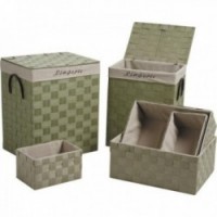 Aseta 2 liinavaatteet + 4 köyden korit