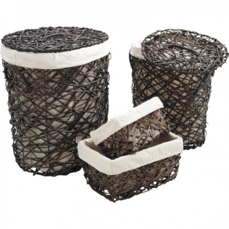 Series of 2 laundry baskets + 2 splint baskets