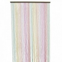 Cortina de puerta de perlas de madera multicolor | 60 Separación bohemia y anti-mosca