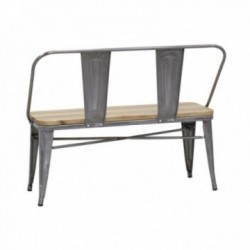 Bench in wood and industrial brushed steel