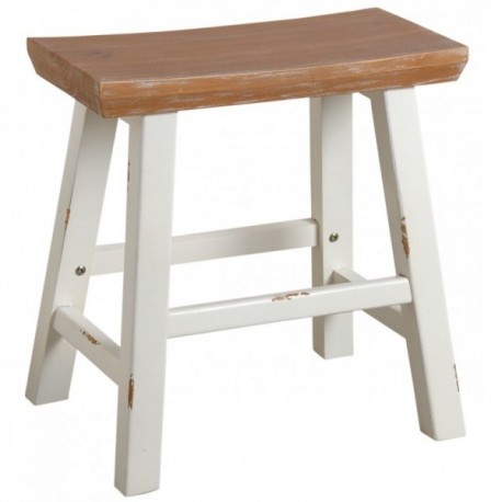 Natural Wooden Stool and White Feet: Solid Wood Seat Pouf & Side Seat Scandinavian Design