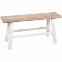 Naturalna i biała drewniana ławka