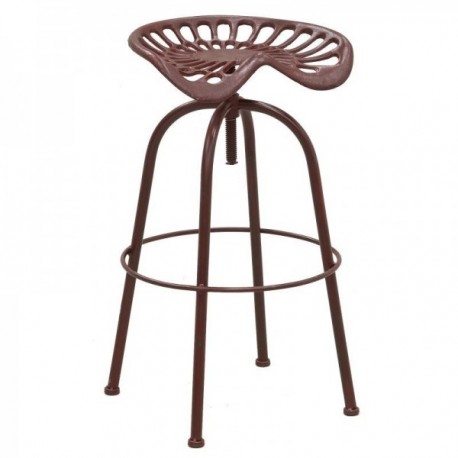 Ciągnik obrotowy stołka baru w antycznym czerwonym metalu