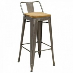 Bar stool in brushed steel...
