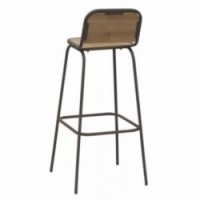 High industrial bar chair in wood and metal