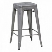 Industrial brushed steel bar stool