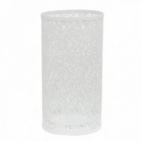 Uchwyt na parasole w białych metalowych liściach