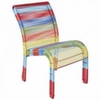 Children's garden chair in polyresin and multicolored lacquered metal