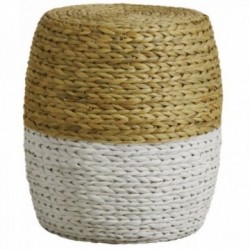 Round pouf in natural and...