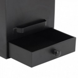 Czarny metalowy wiadro pellet z 1 drzewem szuflady