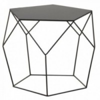 Polygonalt soffbord i svart metall