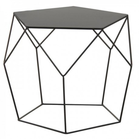 Polygonal coffee table in black metal