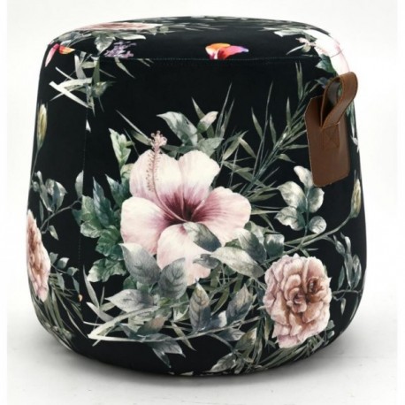 Fleuri Print Velvet Pouf, Ottoman Foothrest Pouf, Kontorsrummet Vardagsrum