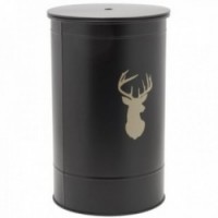 Black metal pellet box with Deer lid