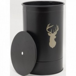 Black metal pellet box with Deer lid