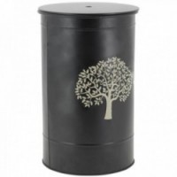 Black metal pellet box with tree cover
