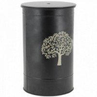 Black Pellets Box Black Pattern with Lid: Storage Granules Design Storage Wood Stove