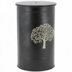 Box pellet in metallo nero con copertura per alberi