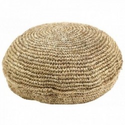 Round pouf in natural sisal