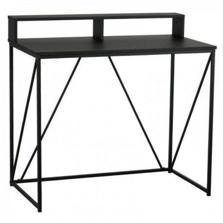 Metal and wood console with small shelves
