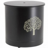 Tree black metal wheeled pellet box