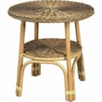 Runder Tisch aus Rattan, Durchmesser 57 h 57 cm, Beistelltisch