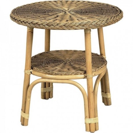 Runder Tisch aus Rattan, Durchmesser 57 h 57 cm, Beistelltisch