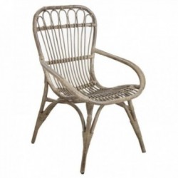 Rattan fotel vintage szary