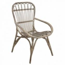 Vintage Sessel aus grauem Rattan