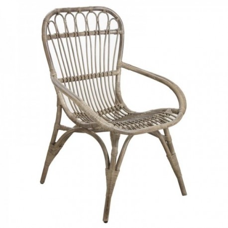 Rattan fotel vintage szary