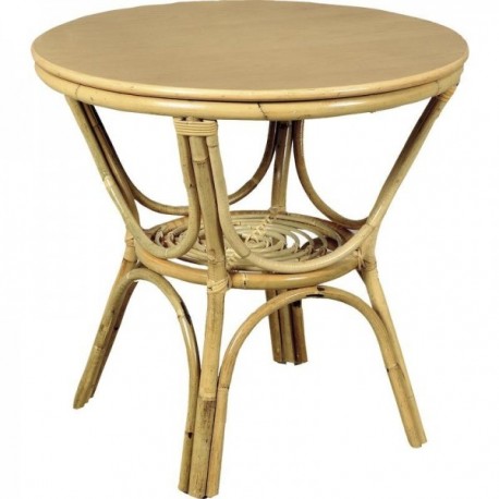 Round rattan table and laminate top