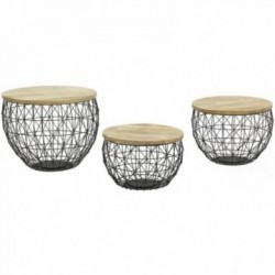 Zestaw 3 metalowych stołów...