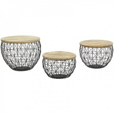 Sarja 3 metallipöydät metallilevyissä