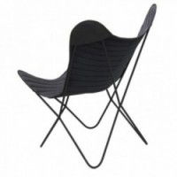 Butterfly musta nahka nojatuoli