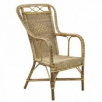 Armchair in manau and rattan core
